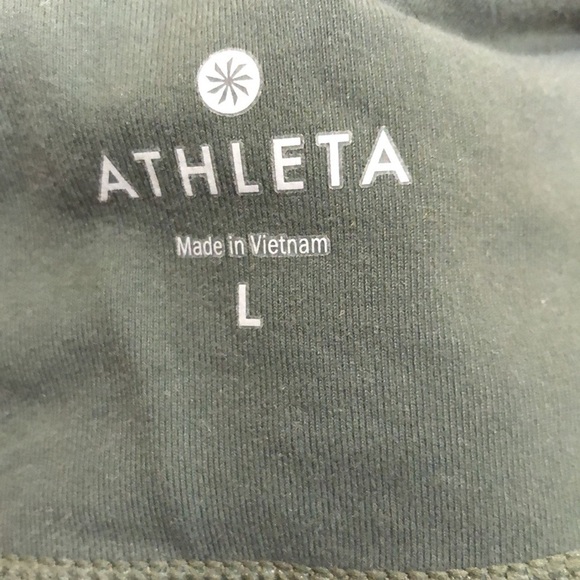 Athleta Mesh Side Panel Leggings Size Large Sage Green - Picture 12 of 13